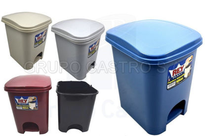 Foto de Papelera Automática Milan c/balde-pedal PPX036000 34alx26an Reyplast 13,3 Ltrs