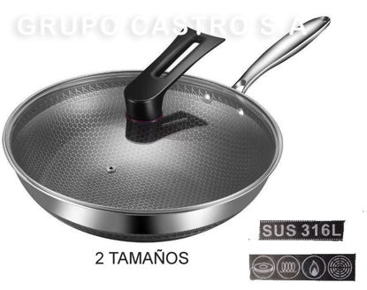 Foto de Sarten Acero Inox con Tapa Vidrio NB12898 (8) (316)