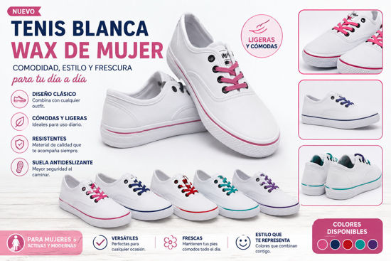 Foto de TENIS BLANCA WAX MUJER