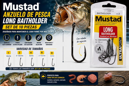 Foto de Anzuelo Pesca Set 10 pcs Mustad  (200)(--)