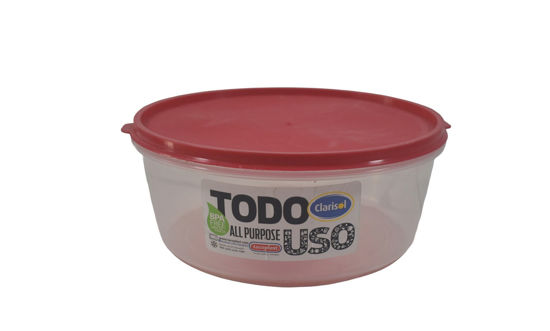 Foto de HERMETICO REDONDO #3 (1.7LTR) CEREZA  20X20X8CM 32245 TACOPLAST PLASTICO