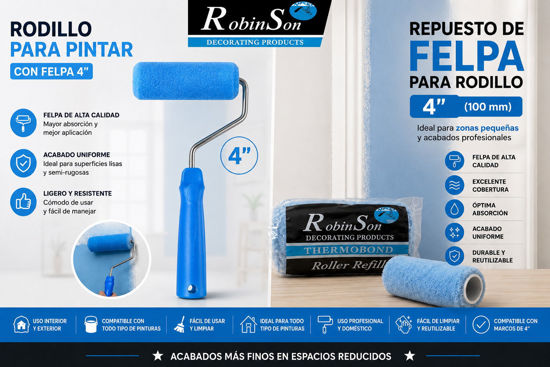 Foto de Rodillo y repuesto de pintar Robinson