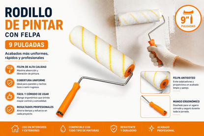 Foto de RODILLO PINTAR C/FELPA 9"CFH-Y05001 COOFIX(50)