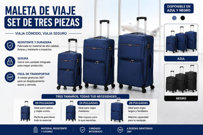 Foto de MALETA VIAJE 3 PCS TELA WMBAOLUO