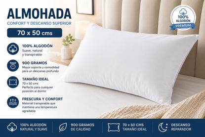 Foto de Almohada Magica 70x50 cms 900 Grms OAA2899 Algodon (50)