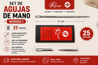 Foto de Set 25 Aguja mano No.1 Rosei