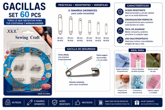 Foto de Gacilla SET 60 Pcs X&X GET46-03 Blister (240)