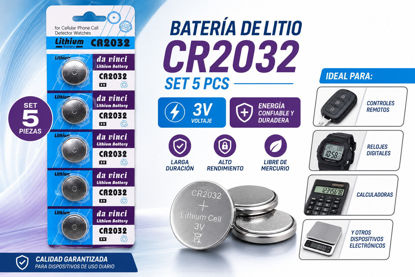 Foto de BATERIAS LITIO SET 5PCS DA VINCI CR2032 3V GET73-02 (1000)