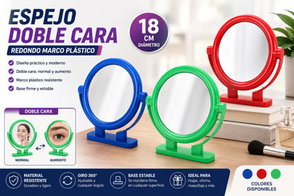 Foto de Espejo doble cara redondo marco plastico 18 cms GET68-07 (96)