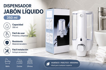 Foto de Dispensador Jabon Liquido Blanco 350 ml NAA322 (60)