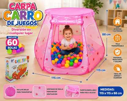 Foto de CARPA CARRO JUEGOS 60 BOLAS 46-B64228 GAME TENT 115x115x88cms