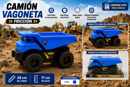 Foto de CAMION FRICCION VAGONETA #832-46-A74752 BLISTER (JZ) 28largx17alt cms (54)