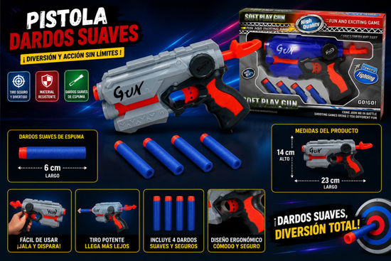 Foto de PISTOLA DARDOS SUAVES #832-46-A68585 SOFT PLAY GUN