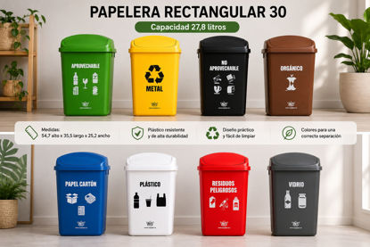 Foto de Papelera Rectang 30 Reyplast
