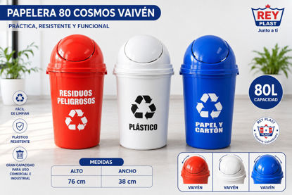 Foto de Papelera 80 Cosmos vaiven PLÁSTICO rey