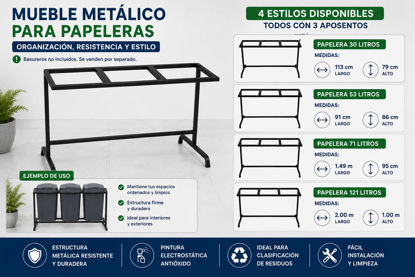 Foto de Mueble metalico p/papelera  3 aposentos (punto ecologico)