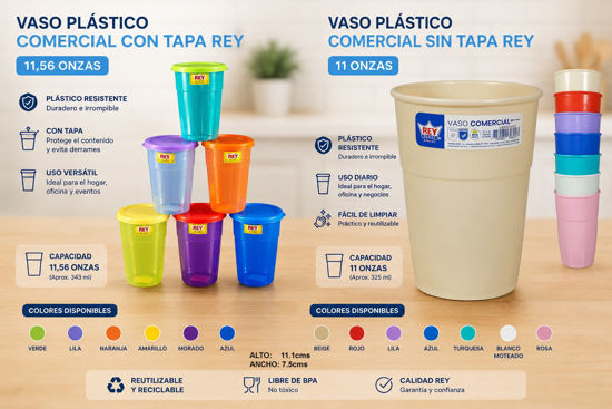 Foto de Vaso Plastico Comercial rey