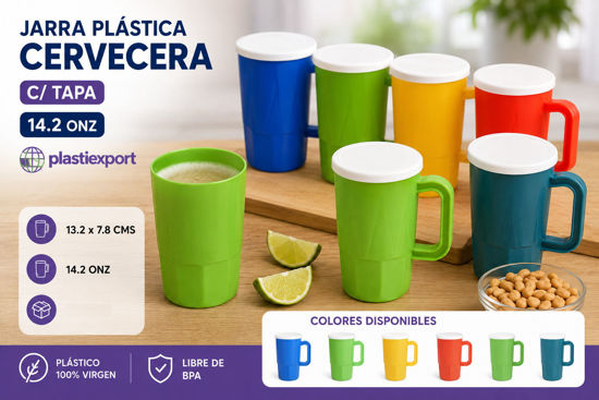 Foto de Jarra plast cervecera c/t 1TART 13.2x7.8 cms14.2onz Plastiexport (192)