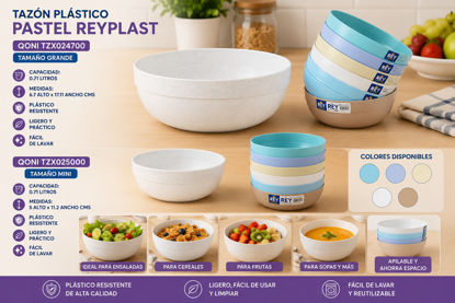 Foto de Tazon Plastico Pastel QONI  Reyplast