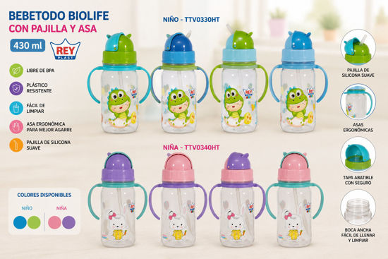 Foto de Bebetodo Biolife c/pajilla 430 ml  Hermetico Reyplast